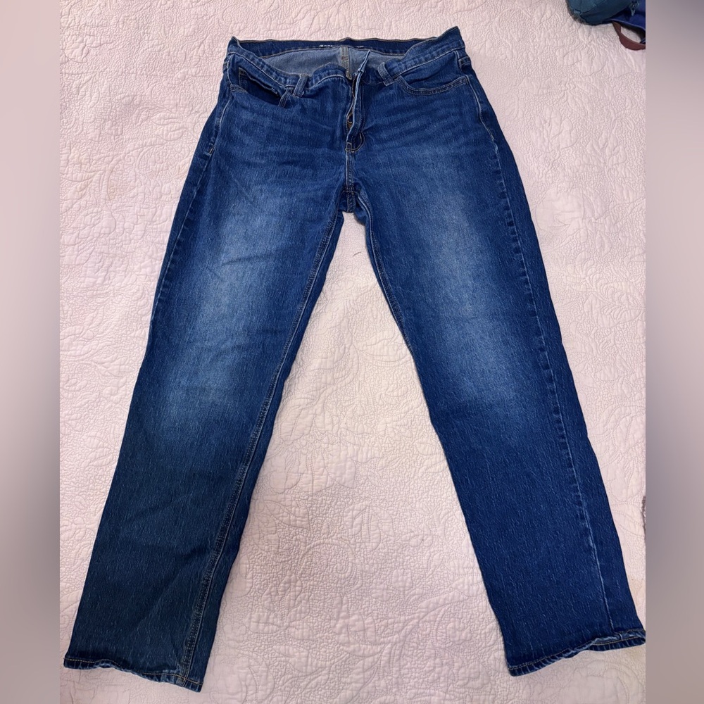 Old Navy Women's Mid-Rise Wow Boyfriend Blue Jeans